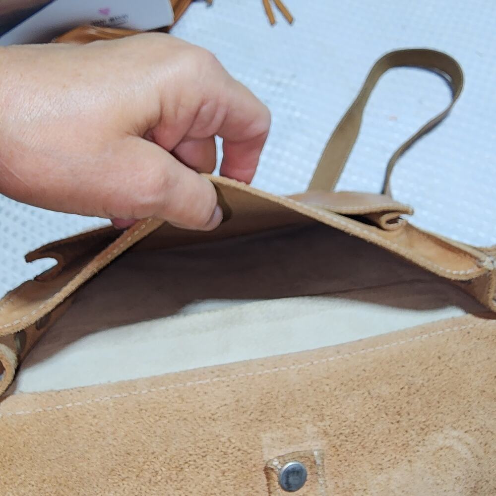 Genuine Leather Crossbody Double Section Bag - image 5